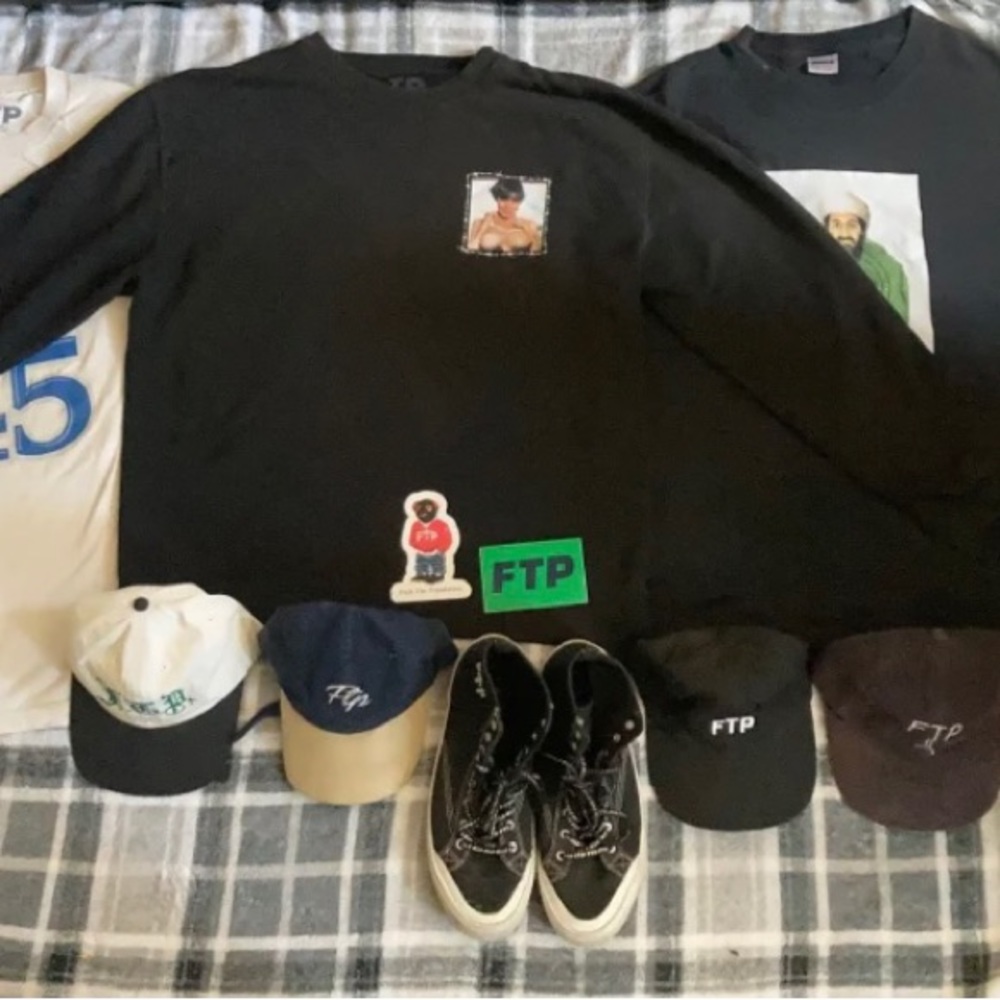 FTP Bundle- 4 Hats- 3 Tee’s- 1 HUF/FTP Shoes
